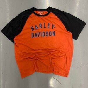 Harley Davidson orange biker tee